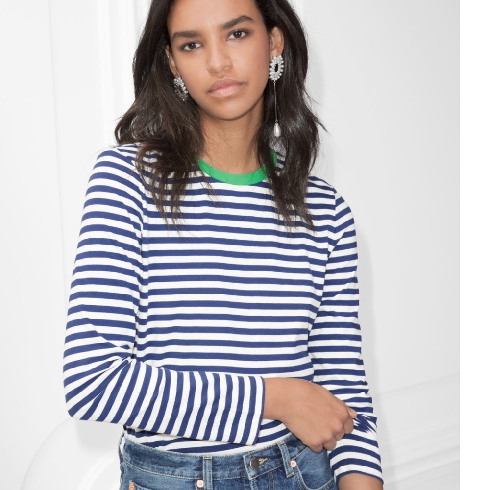 &OtherStories contrast collar long sleeve shirt